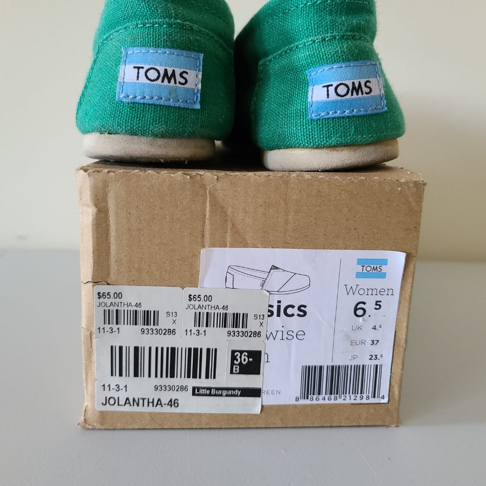 Toms Classic Shoes Earthwise Green W 6.5 - Picture 5 of 6